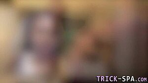 adorable petite teen masseuse, wanna cum on my small tits?