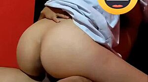 beautiful colombian college girl rides teacher for first time in homemade video.