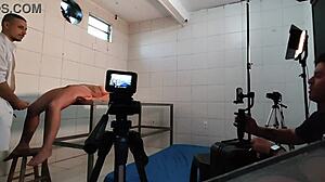 Recording in deactivated hospital ward with big tits milf