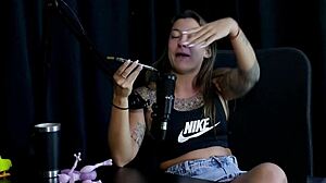 flor de damiana does sensual stripper, shows big tits, talks about never suggesting trans and losing virginity