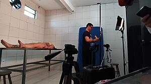 Recording in deactivated hospital ward with big tits milf