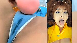 Latina diane cosplays masturbation to squirting orgasm