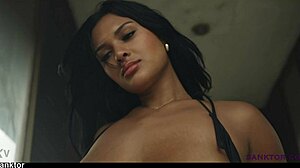 Wow, curvy Native American BBW babe masturbates solo with wild moves!