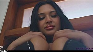 Wow, curvy Native American BBW babe masturbates solo with wild moves!