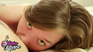 teen rims lucky guy in lingerie close up