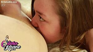 teen rims lucky guy in lingerie close up