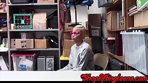 Black teen rides cock bound after shoplifting.