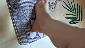 Mature Amateurs Wash Dirty Feet in Bathtub Fetish.