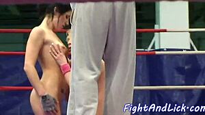 I can't believe how she licked my pussy after wrestling, it felt so wild and raw!