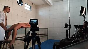 Recording in deactivated hospital ward with big tits milf