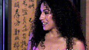 I seduced the curly brunette teen masseuse with my natural busty body during our sensual massage - liv revamped queenie sateen