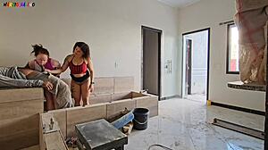 Construction worker thrilled by bosses' visit at site for wild fun