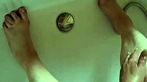 Mature Amateurs Wash Dirty Feet in Bathtub Fetish.
