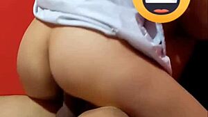 beautiful colombian college girl rides teacher for first time in homemade video.