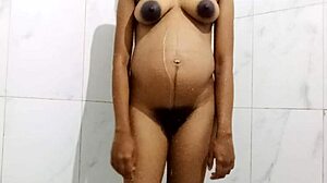 pregnant cute girl bathing craves big cock for her tight pussy