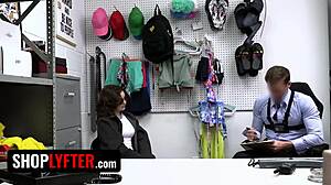 Specific Shoplyfter: Curvy Babe with Perfect Big Ass Makes Dirty Deal with Security Officer at Office Desk