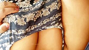 Indian college teacher flaunts her stunning tits in class