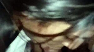 She showed me what that british slut's mouth can do with my cock in an interracial blowjob