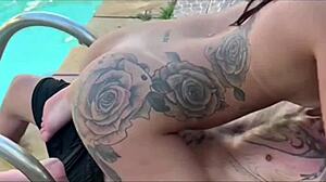Ana Miller And Ktal Fucking In The Pool With Exhibitionist Flashing And Natural Tits
