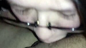 deepthroat blowjob on big cock in public car