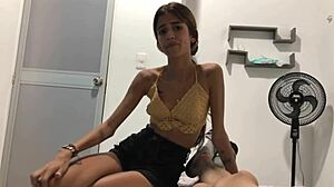 My tiny stepsister sneaks in begging to suck me off! Full story here.