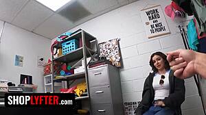 Specific Shoplyfter: Curvy Babe with Perfect Big Ass Makes Dirty Deal with Security Officer at Office Desk