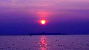 Mature Model Strolls on Beach