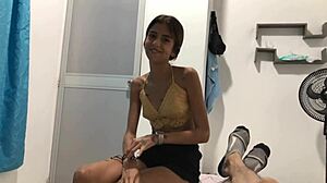 My tiny stepsister sneaks in begging to suck me off! Full story here.