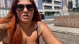 bicycle ride without panties sweats pussy