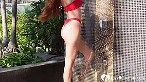 babe with big fake tits enjoys hardcore sex with piercing brunette tattoo homemade cowgirl