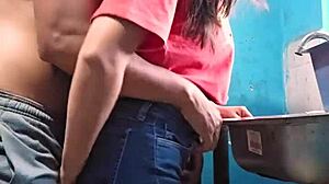 Chica Linda MEXICANA Gets FUCKED Hard While Washing Dishes in the KITCHEN