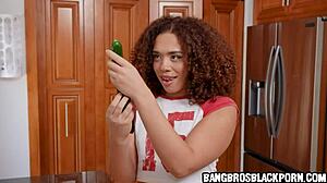 Johnny stares at hot black stepsis perfect butt all day