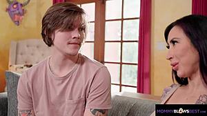 Mommyblowsbest - hot big-titted neighbor visits for a sloppy cock suck.