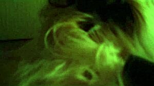 Sexy hot blonde beauty shares steamy smoke moment with partner