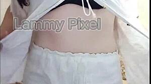 Man, watch horny Lammy Pixel strip and flaunt that gorgeous ass!