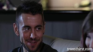 Chubby tranny Dante Colle dominates shy Chelsea Poe with ease