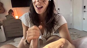 Sweet little bunny girl sucks my big cock!