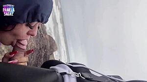 young guy intensely fucks big ass babe on beach