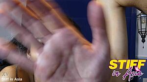 Sexy thai babe gets facial cumshot on cute face