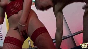 raunchy brunettes handle car mechanics with anal foursome and dp action