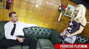 Sexy maid lou lou works on kai taylors big dick perfectly with her curvy ass and big tits