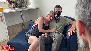 Blonde Latina Milf Sets Condition to Fuck Husband's Friends in Cuckold Gangbang