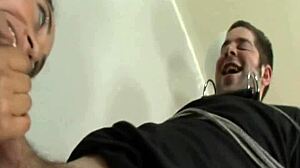 Mimi Allen shows her sexy body while giving a handjob to a big cock, leading to cumshot