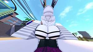 proto snow's big tits and ass covered in cum