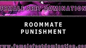 Bratty Girl Punished by Older Roommate with Foot Tickling in Garage