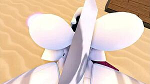 proto snow's big tits and ass covered in cum