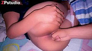 Masturbating stepsister Frid's sexy pussy to gaping!