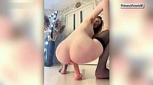 Anal Lovens Dildo Riding Squirting by Princess Victoria