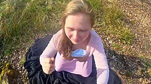 Amateur Curvy German Neighbor with Big Tits Has Forest Sex Leading to Happy Ending - I Couldn't Hold Back