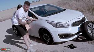young skinny latina michy perez bangs kevin white by the roadside in rough quickie